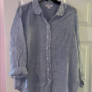 Beachlunchlounge Blue and White Striped Shirt